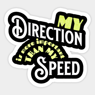 Direction VS Speed Sticker